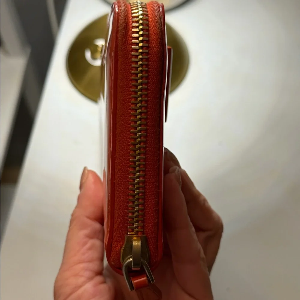 Miu Miu Bright Orange Leather Clutch